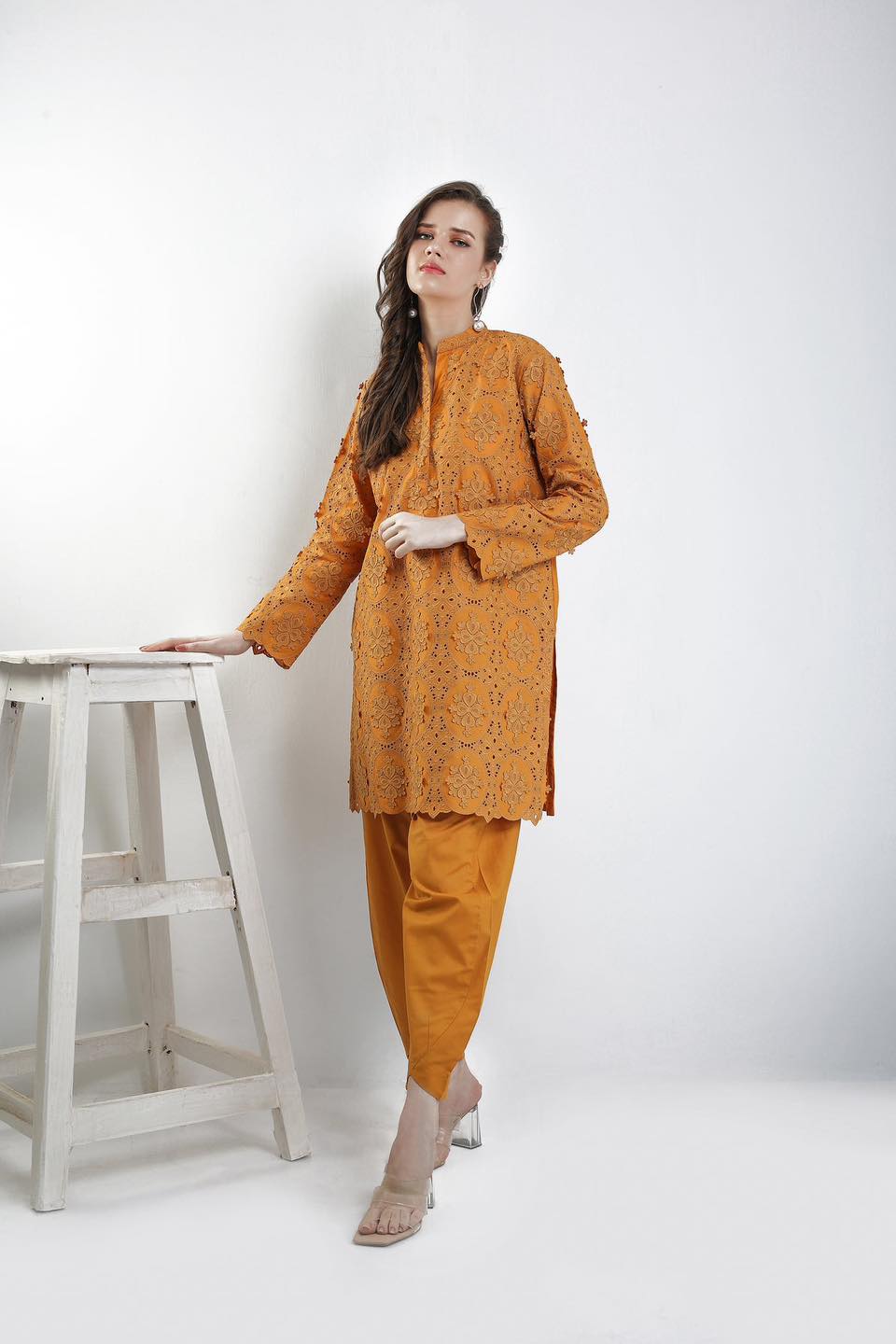 Mustard Chikankari