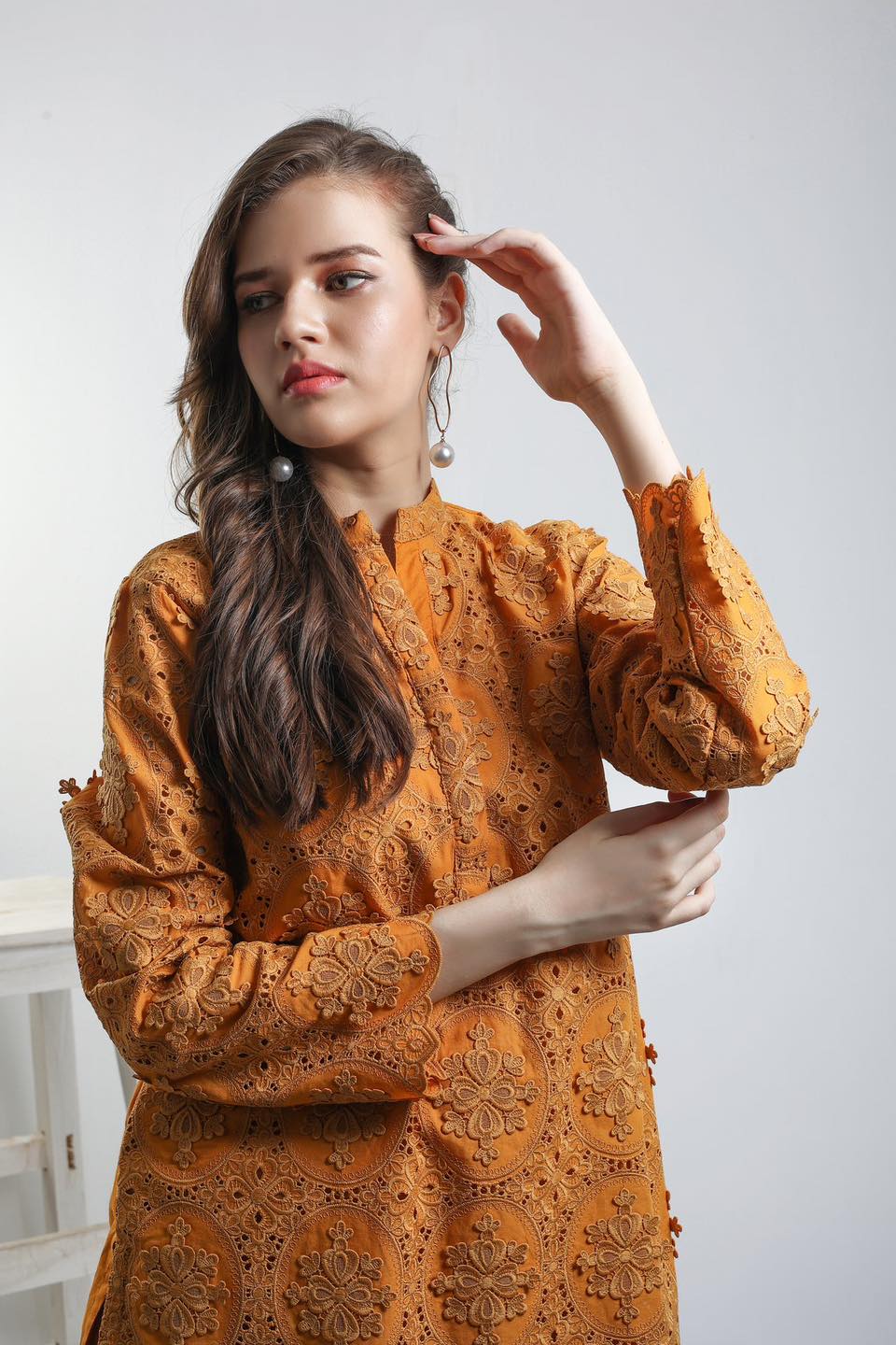 Mustard Chikankari